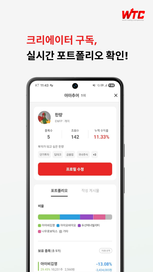 실시간 포트폴리오 구독